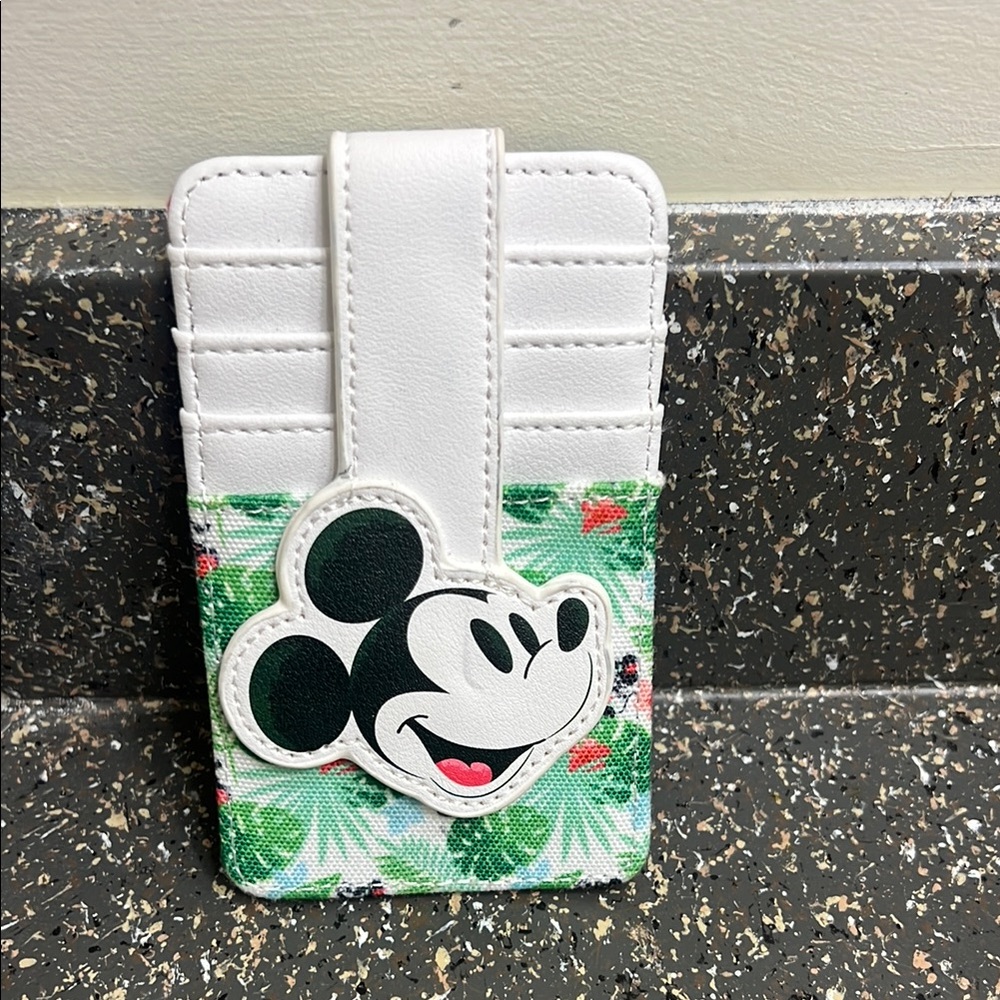 Disney Mickey Mouse White and Green Card Holder